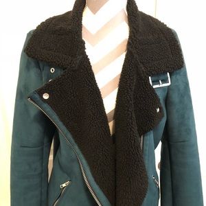 Suede biker jacket